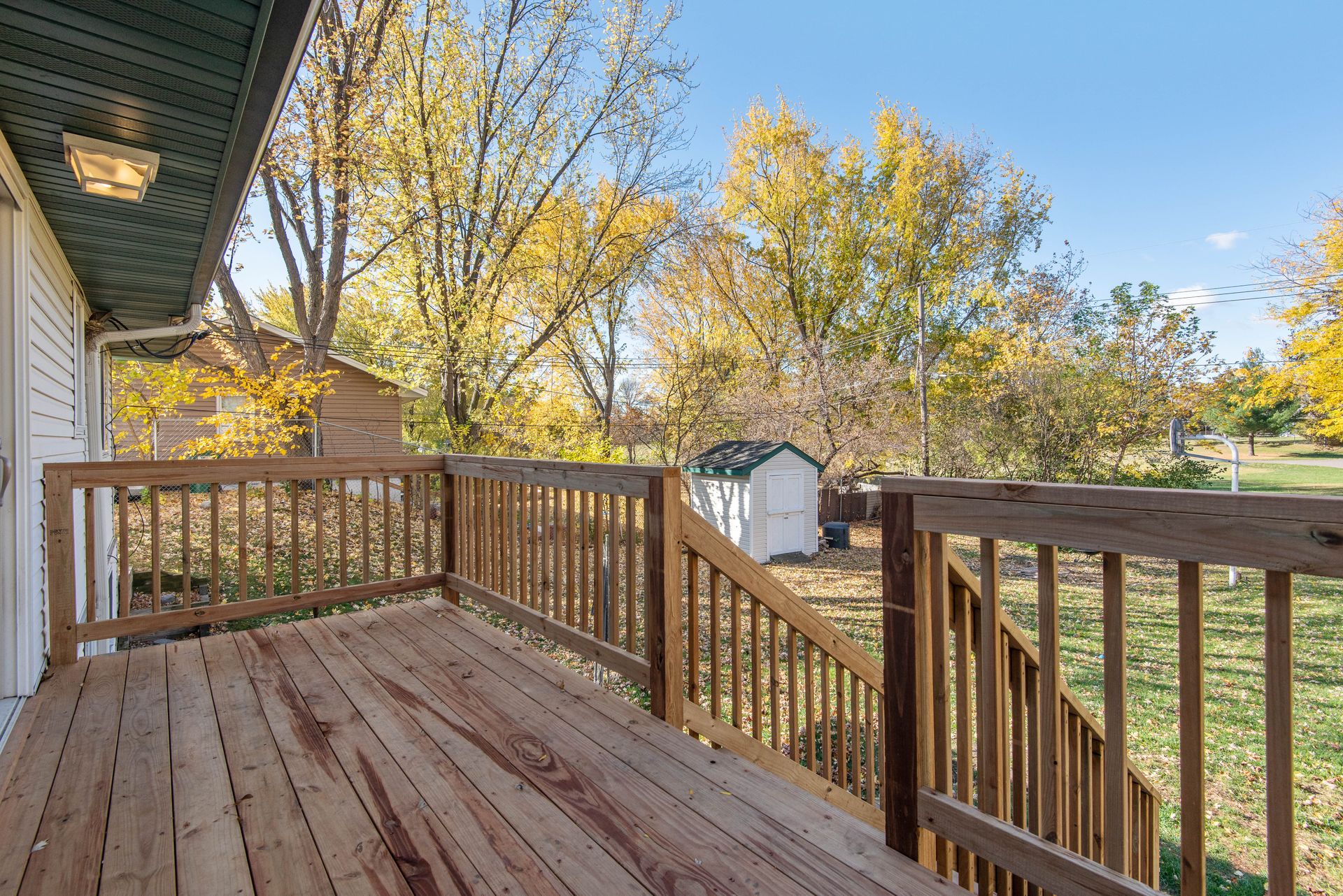 Backyard wood deck