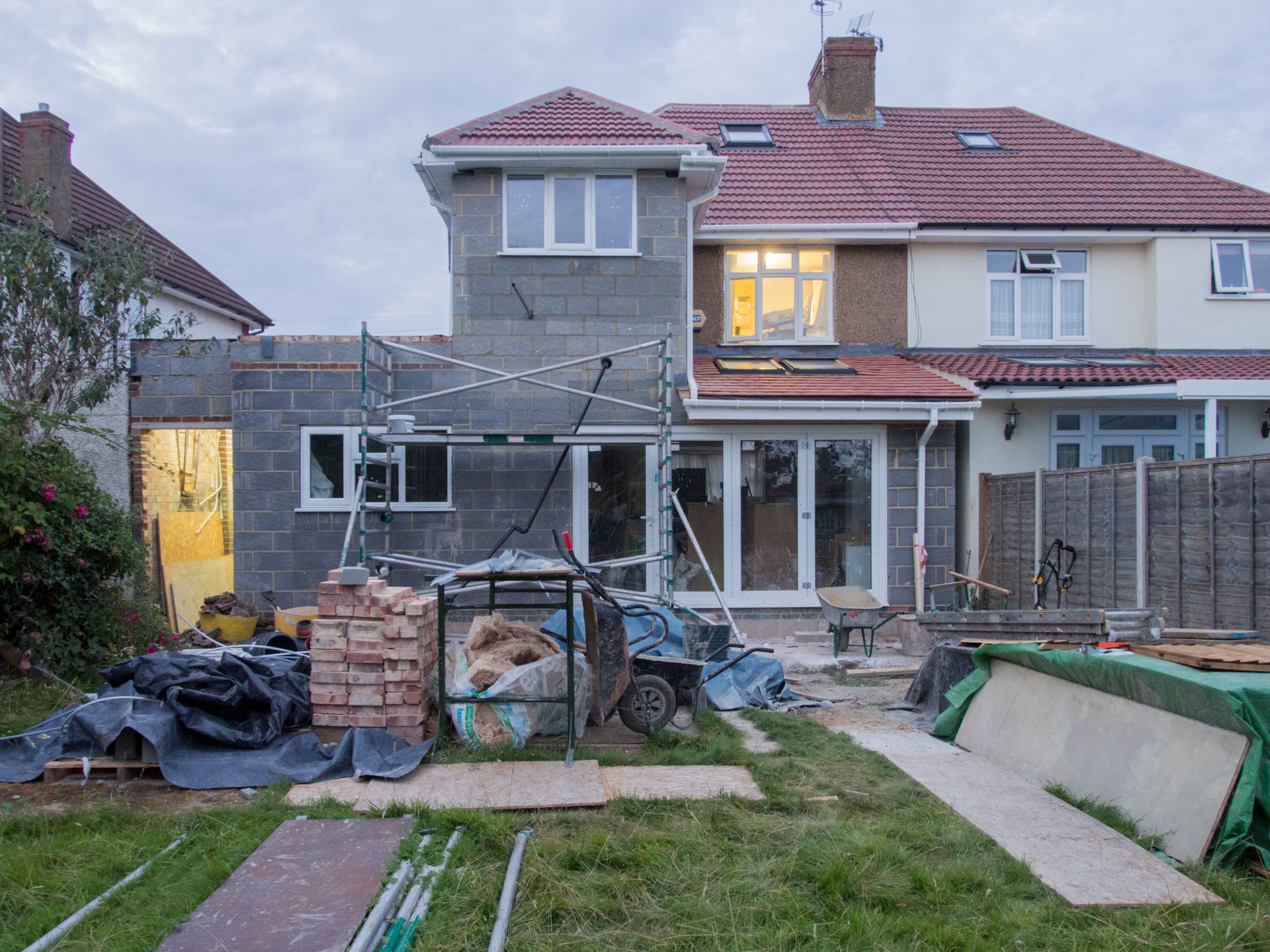 Home addition under construction